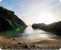 Cala del Peñón Cortado en Cuevas del Almanzora al atardecer